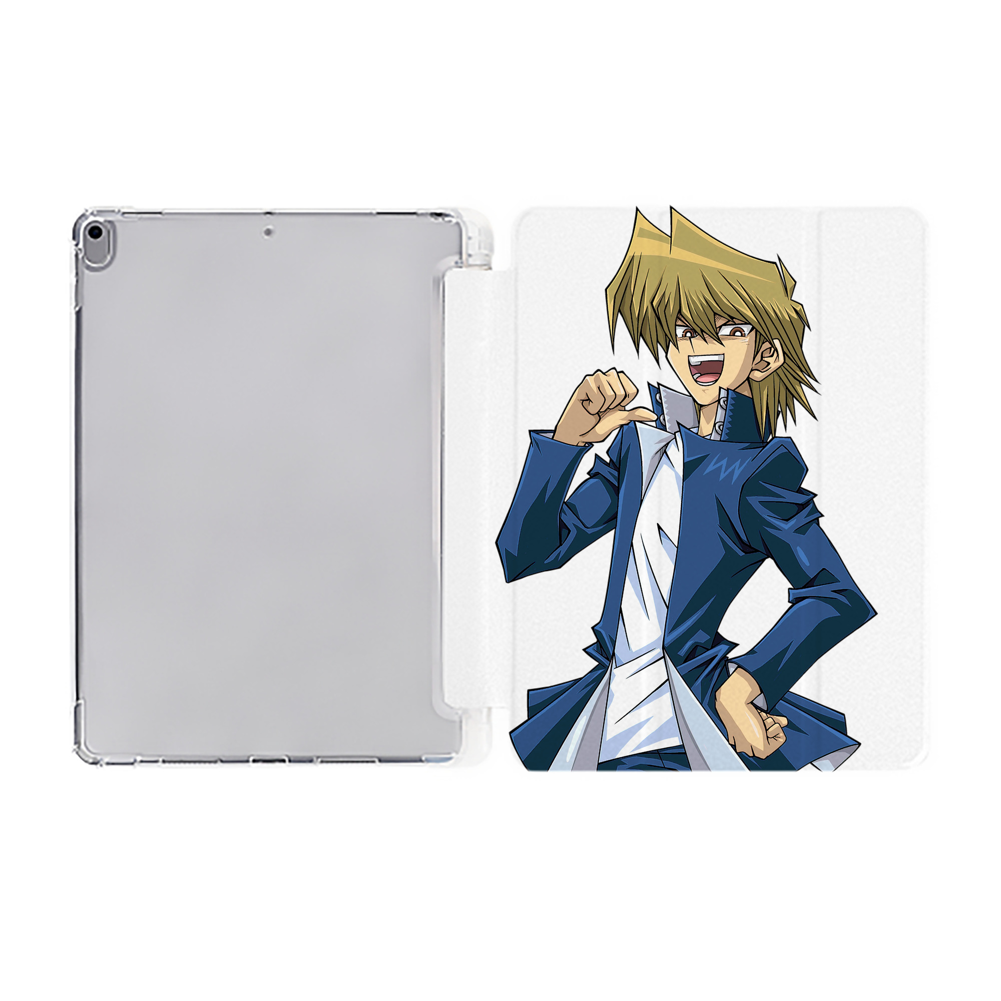 （画像用） 遊☆戯☆王 Yu-Gi-Oh! IPad ケース ペン収納付き 三つ折りスタンド PUレザー×シリコン 対応機種9.5/10.5/10.9インチ